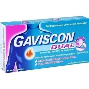 GAVISCON Dual 250mg/106,5mg/187,5mg Kautabletten