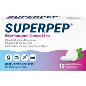 SUPERPEP Reise Kaugummi Dragees 20 mg